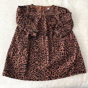 Leopard Print Corduroy Dress 2T